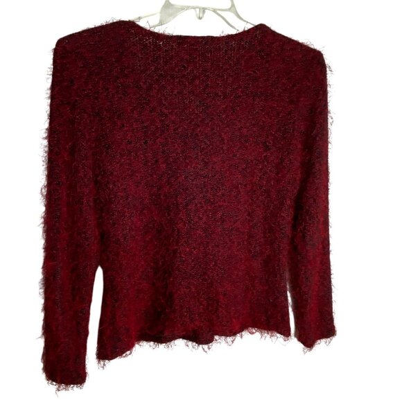 Karen Kane Lifestyle Red & Black Textured Long Sleeve Knit Sweater Size L Y2K - Picture 2 of 9